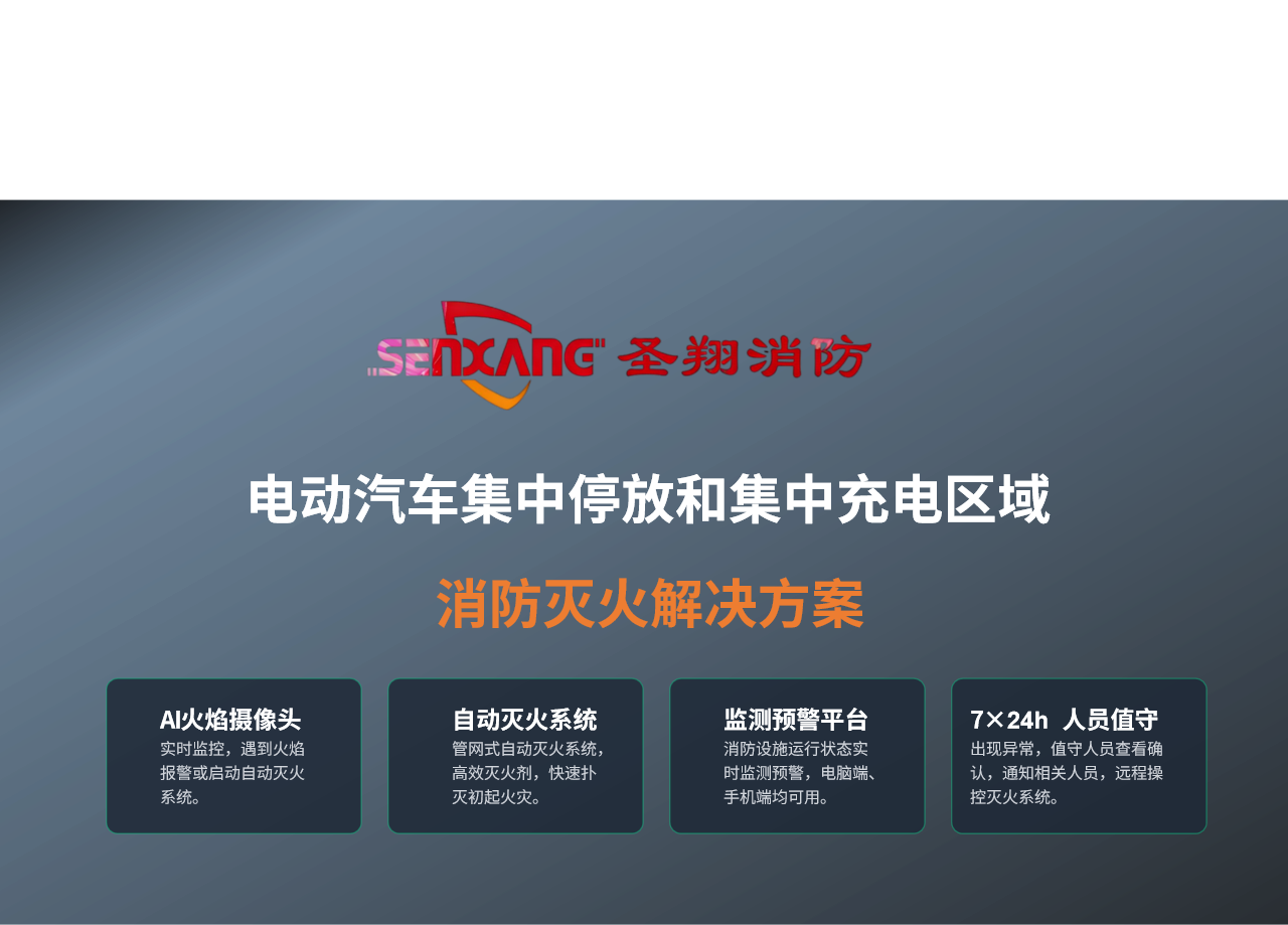 电动汽车集中停放集中充电区域消防灭火解决方案